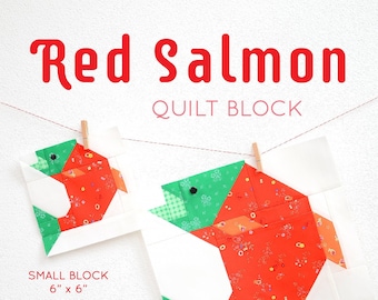 PDF Summer Camping Quilt Pattern - Red Salmon quilt pattern