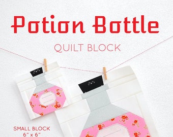PDF Halloween Quilt Pattern - Potion Bottle quilt pattern