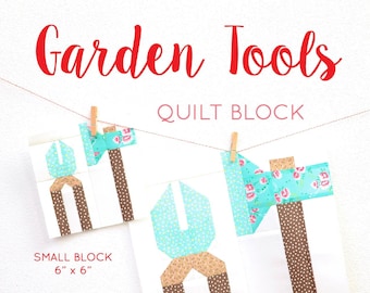 PDF Spring Quilt Pattern - Garden Tools quilt pattern