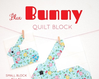 PDF Easter Quilt Pattern - Blue Bunny quilt pattern