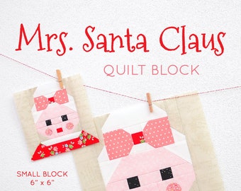 PDF Christmas Quilt Pattern - Mrs. Santa Claus quilt pattern