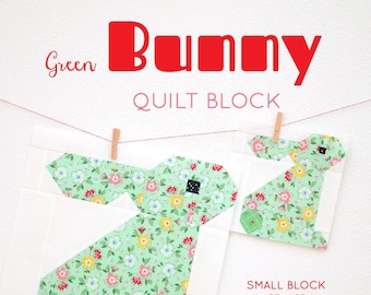 PDF Easter Quilt Pattern - Green Bunny quilt pattern