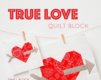 PDF Heart Quilt Pattern - Cupid's Arrow Heart quilt pattern
