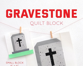 PDF Halloween Quilt Pattern - Gravestone quilt pattern
