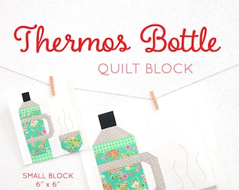PDF Summer Camping Quilt Pattern - Thermos Bottle quilt pattern