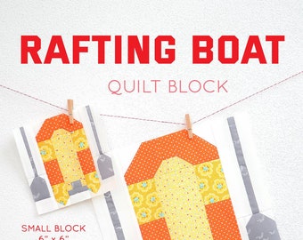 PDF Summer Camping Quilt Pattern - Rafting Boat quilt pattern