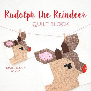 PDF Christmas Quilt Pattern - Reindeer quilt pattern