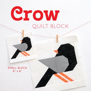 PDF Halloween Quilt Pattern - Crow quilt pattern