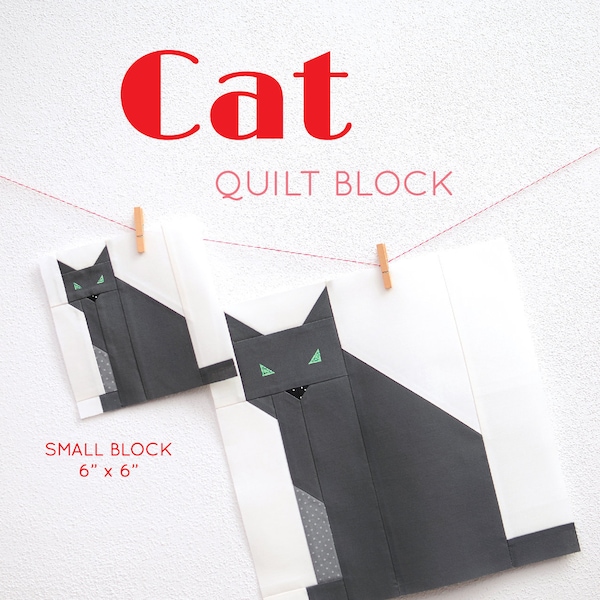 PDF Halloween Quilt Pattern - Cat quilt pattern