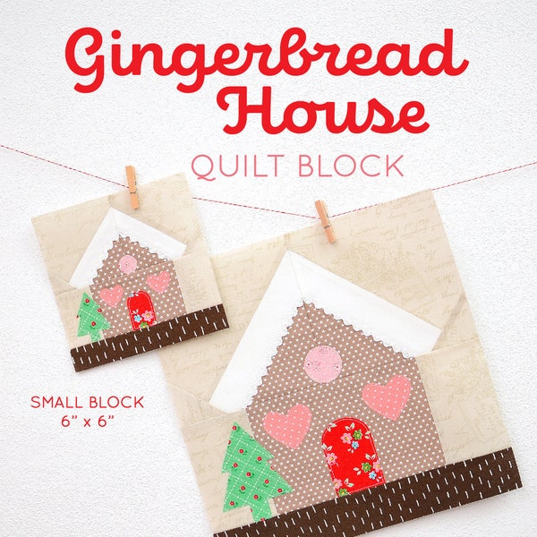 PDF Christmas Quilt Pattern - Gingerbread House quilt pattern