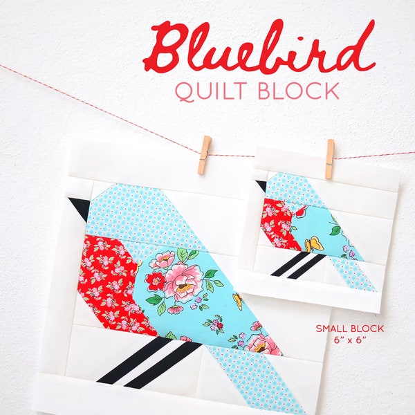 Instructions de patchwork PDF - Bloc de courtepointe Bluebird