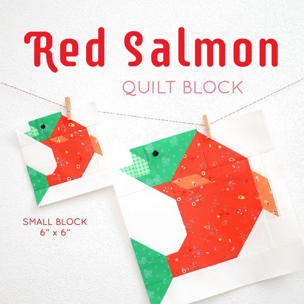 PDF Summer Camping Quilt Pattern - Red Salmon quilt pattern