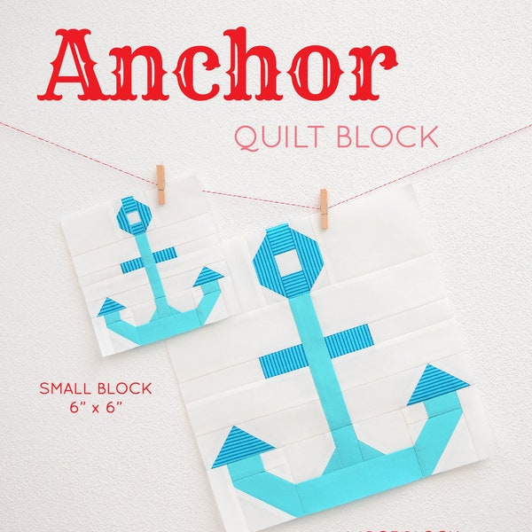 PDF Nautical Quilt Pattern - Anchor quilt pattern
