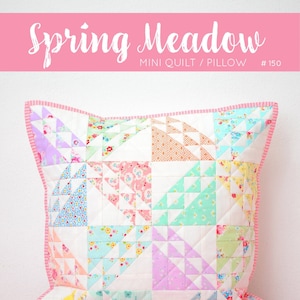 PDF Spring Quilt Pattern - Spring Meadow Mini Quilt / Pillow