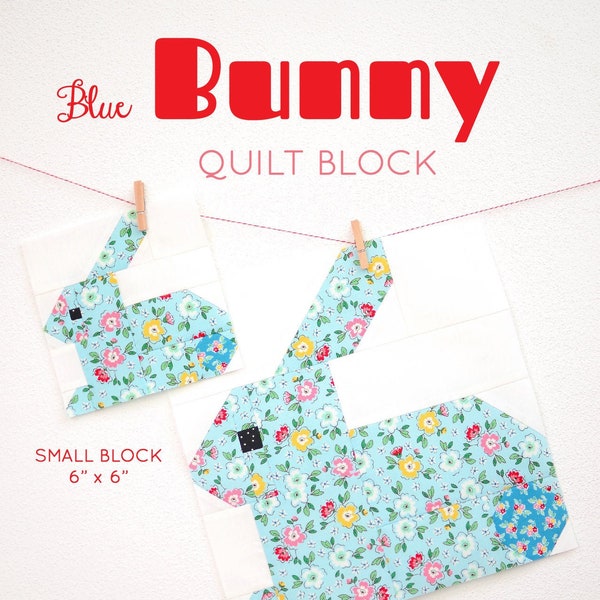 PDF Easter Quilt Pattern - Blue Bunny quilt pattern