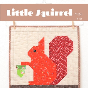 PDF Fall Quilt Pattern Little Squirrel mini quilt image 1