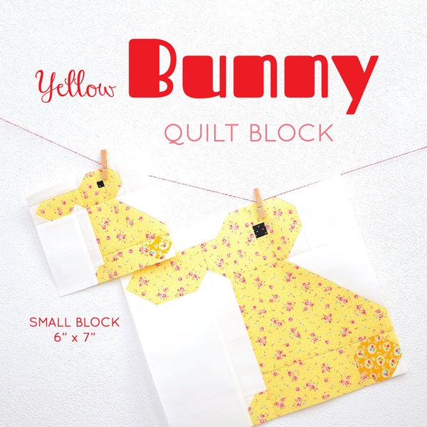 PDF Spring Quilt Pattern - Yellow Bunny quilt pattern