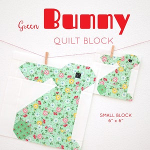 PDF Easter Quilt Pattern - Green Bunny quilt pattern
