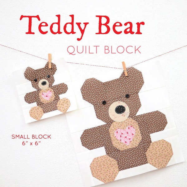 PDF Christmas Quilt Pattern - Teddybear quilt pattern