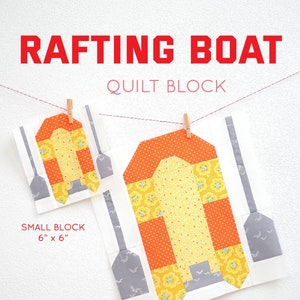 PDF Summer Camping Quilt Pattern - Rafting Boat quilt pattern