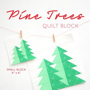 PDF Summer Camping Quilt Pattern - Pine Trees quilt pattern