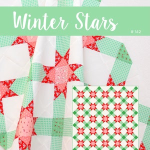 PDF Christmas Quilt Pattern - Winter Stars Pillow