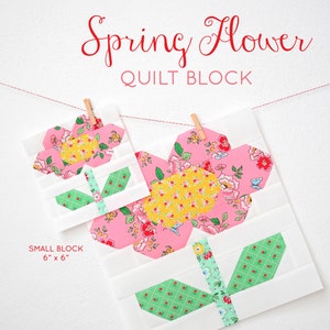 PDF Patchwork Anleitung Blumen Quilt Block Bild 1