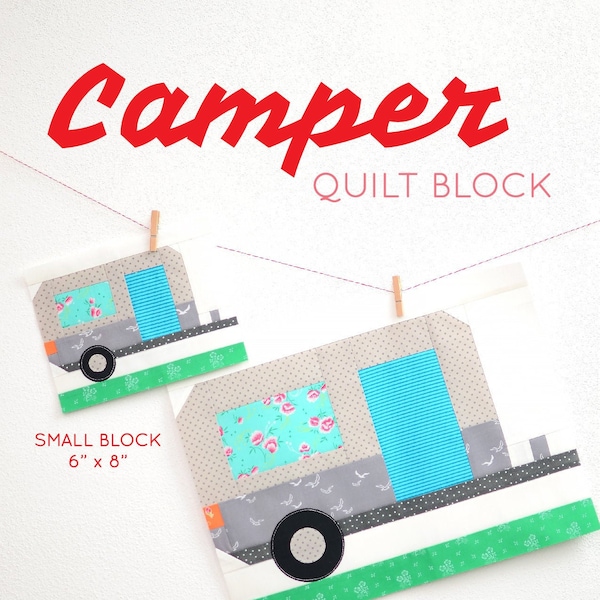 PDF Summer Camping Quilt Pattern - Camper quilt pattern