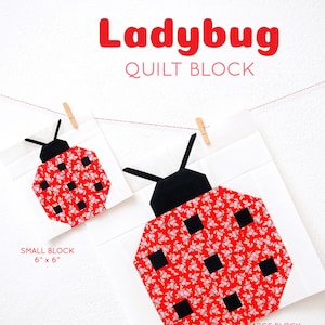 PDF Spring Quilt Pattern - Ladybug quilt pattern