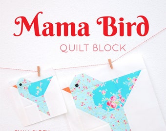 PDF Frühlings-Patchwork Anleitung - Vogel Mama Quilt Block