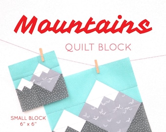 Instruções para patchwork de acampamento em PDF - Bloco de colcha de montanhas