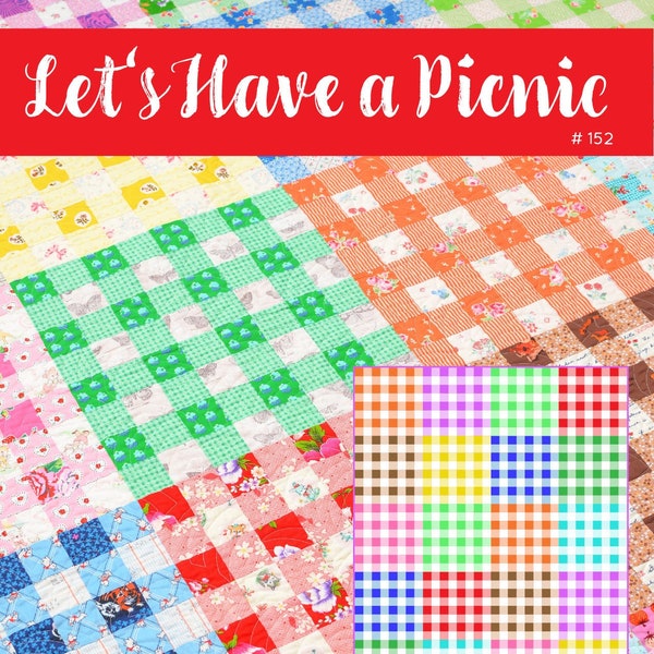 PDF Summer Quilt Pattern - Let's Have a Picnic Quilt