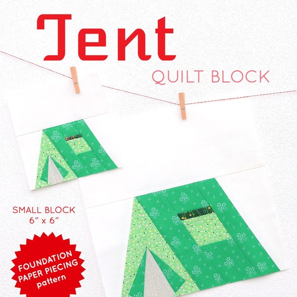 PDF Fall Camping Foundation Paper Piecing Quilt Pattern - Tent quilt pattern