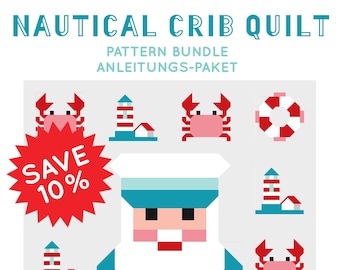 PDF Nautical Crib Quilt - Pattern Bundle