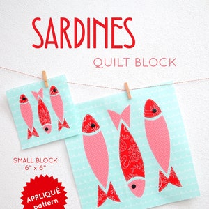 PDF Nautical Quilt Pattern - Sardines APPLIQUÉ quilt pattern
