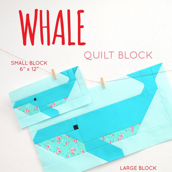 PDF Nautical Quilt Pattern - Whale quilt pattern