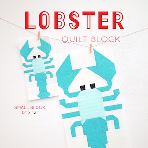 PDF Nautical Quilt Pattern - Lobster quilt pattern