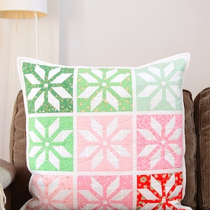 PDF Christmas Quilt Pattern Bright Stars Pillow / Mini Quilt image 2