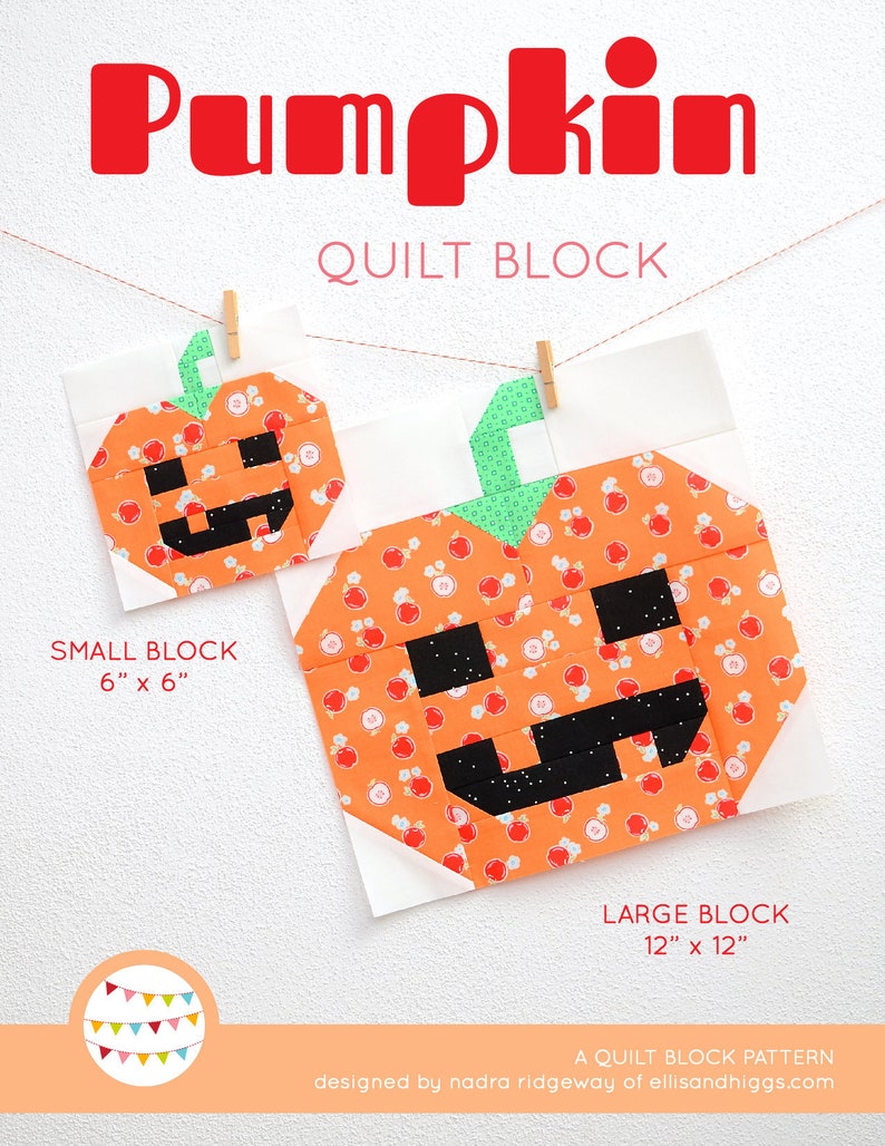 PDF Halloween Quilt Pattern Pumpkin quilt pattern image 1