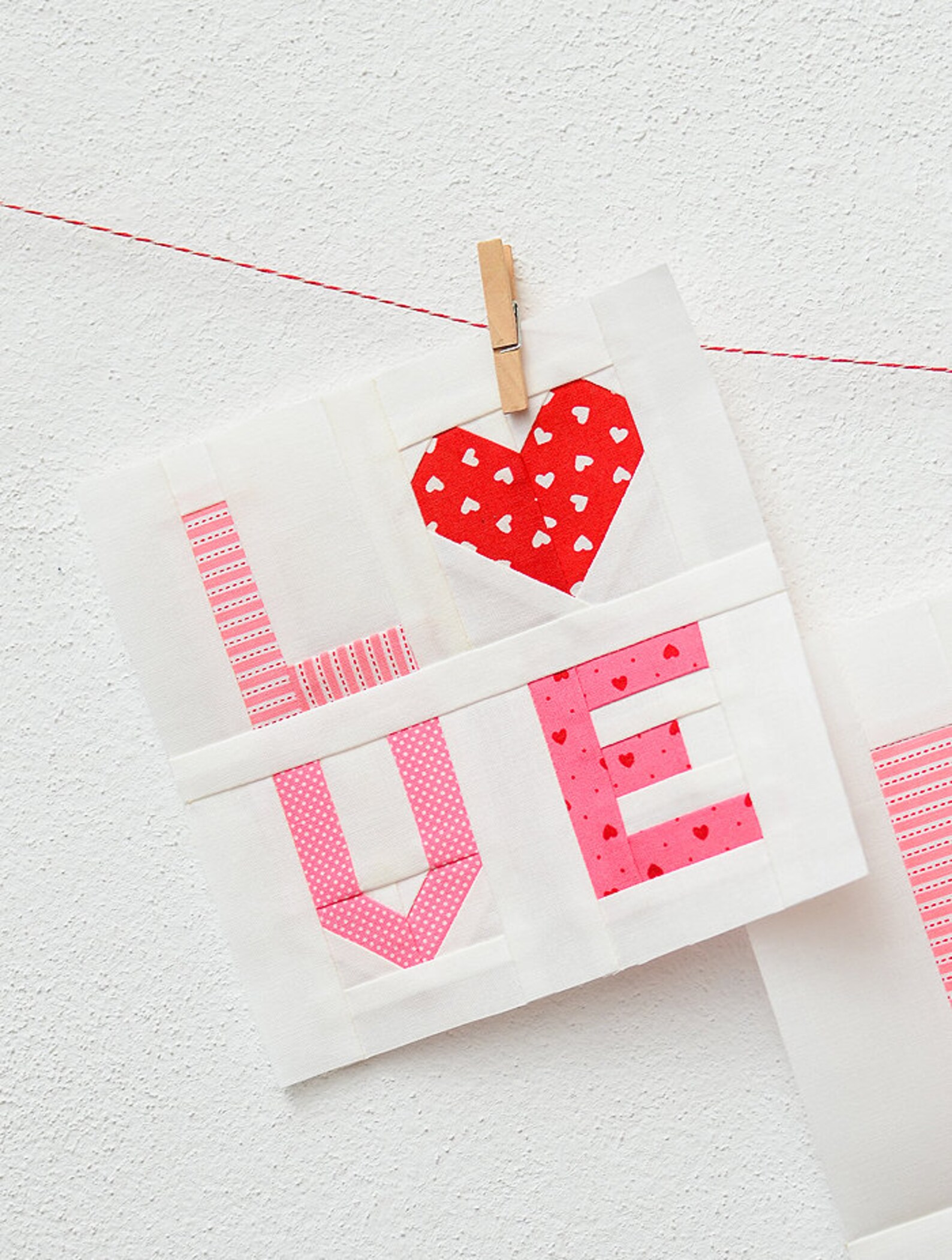 PDF Patchwork Anleitung LOVE Symbol Valentinstag Quilt Etsy