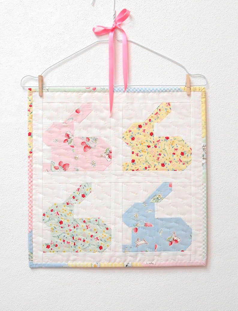 PDF Easter Quilt Pattern Hippity Hoppity MINI image 2