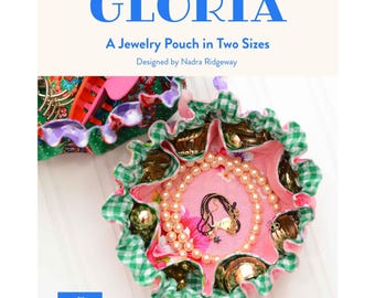 Gloria Jewelry Pouch Sewing Pattern  in 2 sizes | Travel Jewelry Case PDF | Easy Beginner Sewing Pattern | Drawstring Bag | Sew Travel Gifts