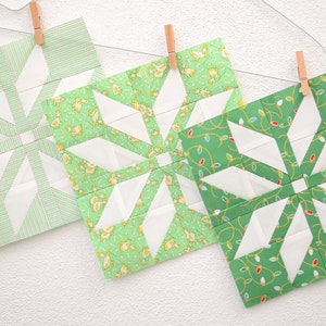 PDF Christmas Quilt Pattern Bright Stars Pillow / Mini Quilt image 6