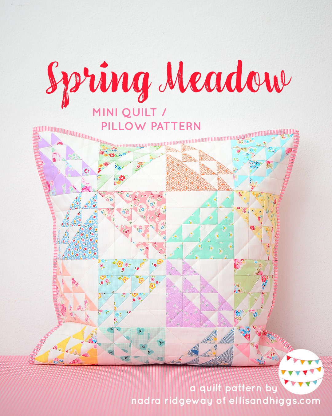 Spring Quilt Pattern Paper PDF Spring Quilt Pattern Spring Meadow Mini Quilt / Pillow | Etsy