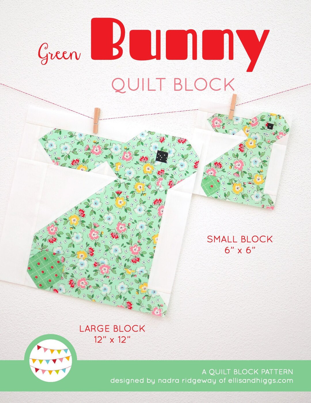 PDF Easter Quilt Pattern - Green Bunny Quilt Pattern - Etsy