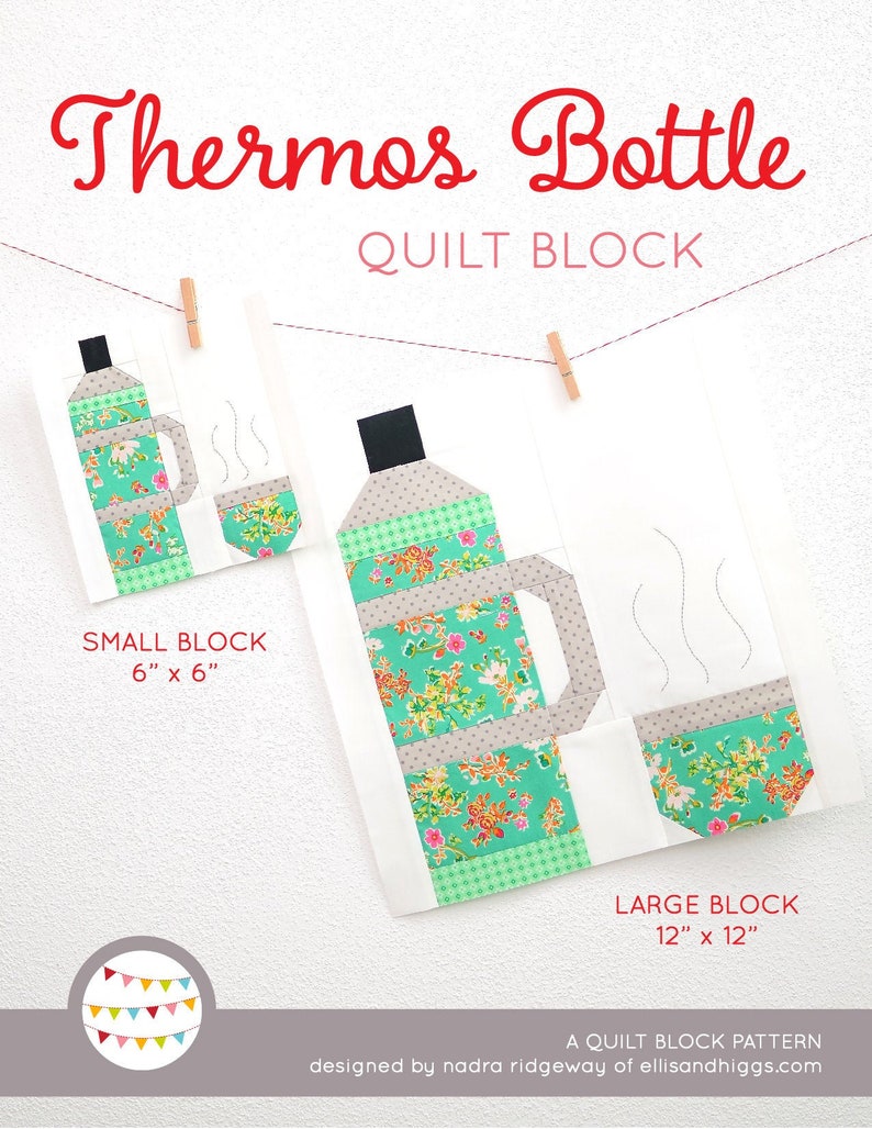 PDF Summer Camping Quilt Pattern  Thermos Bottle quilt image 1