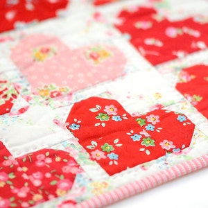 PDF Heart Quilt Pattern Tiny Hearts Quilt image 4