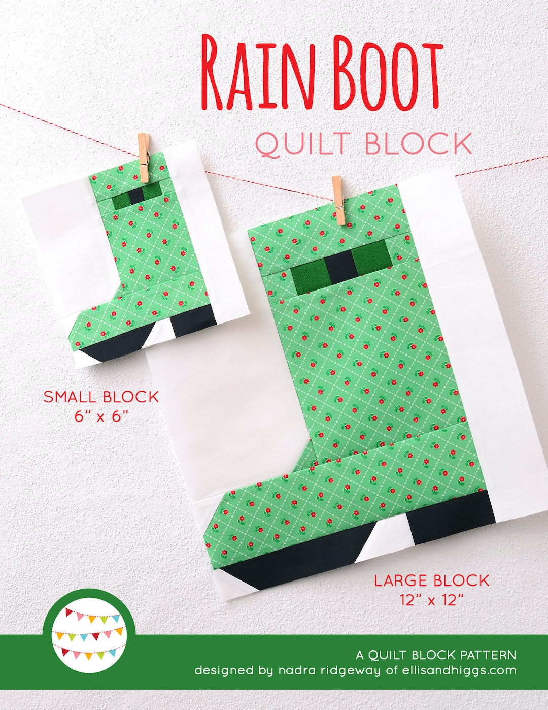 PDF Fall Quilt Pattern Rain Boot Quilt Pattern Etsy
