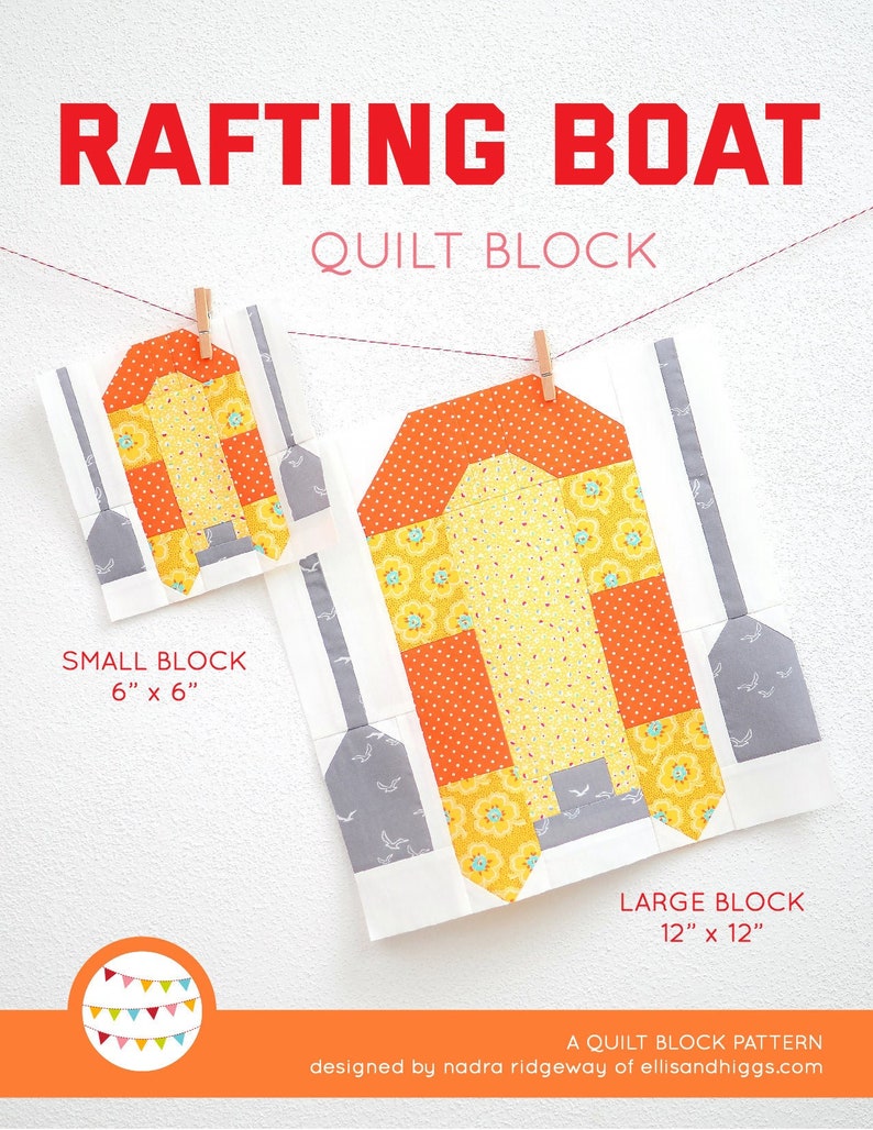 PDF Summer Camping Quilt Pattern  Rafting Boat quilt pattern image 1