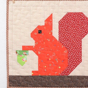 PDF Fall Quilt Pattern Little Squirrel mini quilt image 3